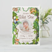 Aangepaste Wild One Dubbelzijdige Fotouitnodiging Aankondiging (Staand voorkant)
