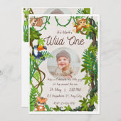 Aangepaste Wild One Dubbelzijdige Fotouitnodiging Aankondiging (Voorkant / Achterkant)