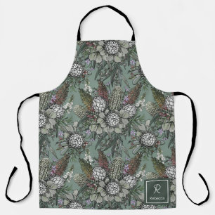 Aangepaste Wild Sage Struik Bloemenboeket Schort