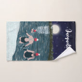 Aangepaste Wild Zwemmen in het besneeuwde winterme Handdoek (Handdoek)