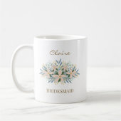 Aangepaste Wilde Bloem Bruidsmeisje Monogram Aande Koffiemok (Links)