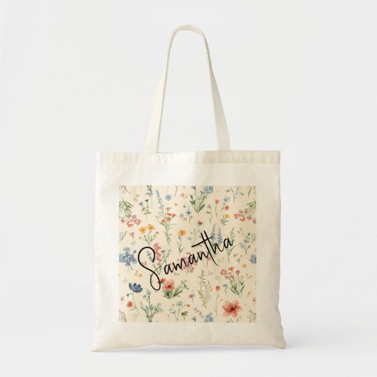 Aangepaste wilde bloemen Bruidsmeisje Cadeaus Tote Bag (Voorkant)