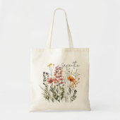 Aangepaste wilde bloemen canvas tas, bruidsmeisje  tote bag (Voorkant)