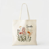 Aangepaste wilde bloemen canvas tas, Moederdag, mo Tote Bag (Voorkant)