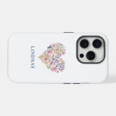 Aangepaste Wilde Bloemen Hart Naam iPhone Hoesje (Achterkant horizontaal)