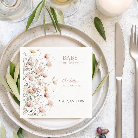Aangepaste wilde bloemen servetten sjabloon
