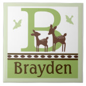 Aangepaste Wilde Deer Letter Name Tile Tegeltje (Voorkant)