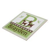 Aangepaste Wilde Deer Letter Name Tile Tegeltje (Zijkant)