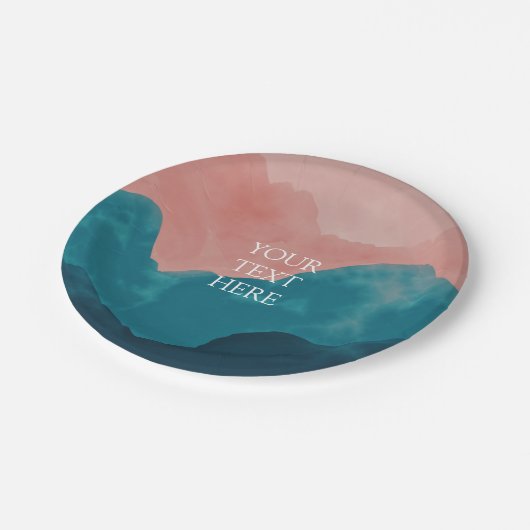 Aangepaste wilde natuur Roze Blauwgroen Blauwe Bir Papieren Bordje (Gekanteld)