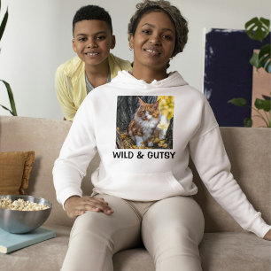 Aangepaste Wilde Rode Maine Coon Kat Wit Zwart Hui Hoodie