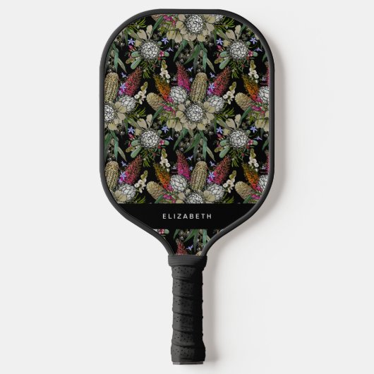 Aangepaste Wilde Struik Bloem Boeket - Protea Pickleball Paddle (Voorkant)