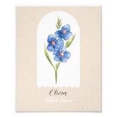 Aangepaste Wildflower Floral Script Naam Foto Afdruk (Voorkant)