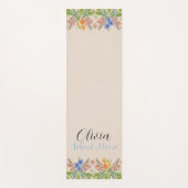 Aangepaste Wildflower Floral Script Naam Yogamat (Voorkant)