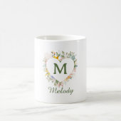 Aangepaste Wildflower Garden Charm Monogram/Naam Koffiemok (Center)