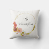 Aangepaste Wildflower krans met familienaam Buitenkussen (Achterkant)