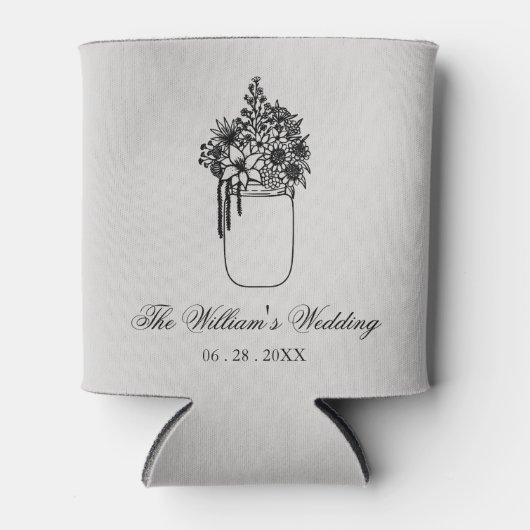 Aangepaste Wildflower Rustic Wedding Blikjeskoeler (Voorkant)