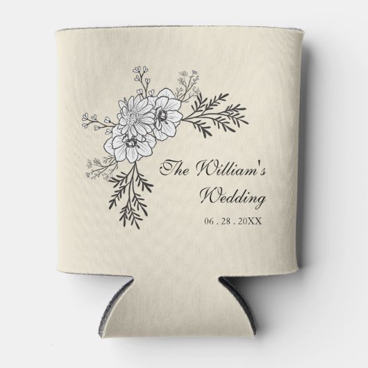 Aangepaste Wildflower Rustic Wedding Blikjeskoeler (Voorkant)