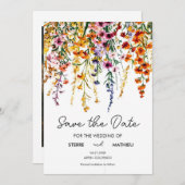 Aangepaste Wildflower Save The Date (Voorkant / Achterkant)