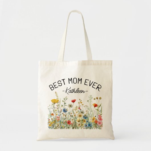 Aangepaste Wildflowers Canvas tas, beste moeder oo Tote Bag (Voorkant)