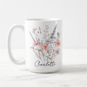 Aangepaste Wildflowers Mok, cadeau voor haar en mo Koffiemok (Links)