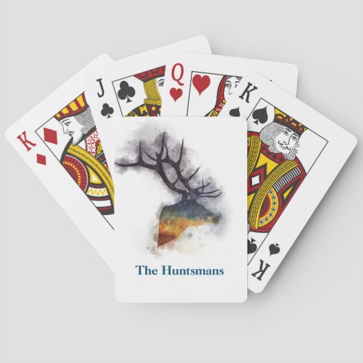 Aangepaste Wildlife Herten Waterverfschildering Pokerkaarten (Achterkant)