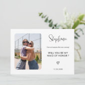 Aangepaste Will You Be My Maid of Honor Eenvoudige Kaart (Staand voorkant)