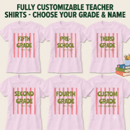 Aangepaste willekeurige cijfer school strepen doce t-shirt