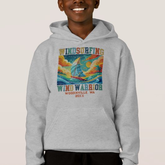 Aangepaste Windsurfen Surfer Locatie Datum Naam (Voorkant)
