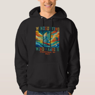 Aangepaste Windsurfen Surfer Locatie Datum Naam Hoodie