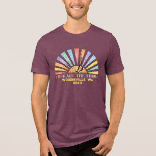 Aangepaste Windsurfen Surfer Locatie Datum Naam Tri-Blend Shirt