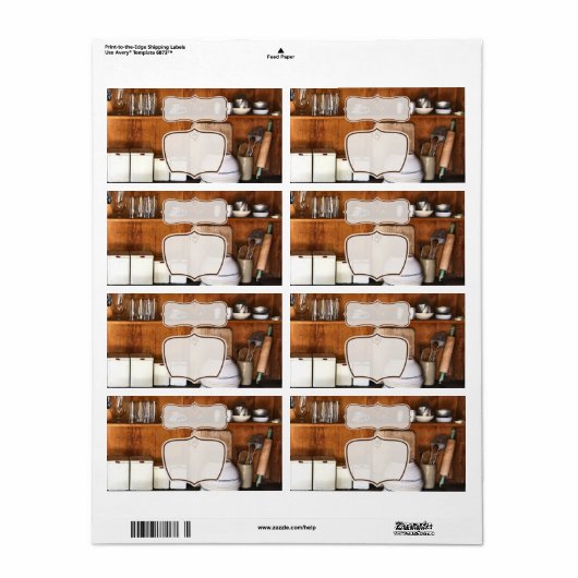 Aangepaste winkel / Bake Shop Sticker Labels (Full Sheet)