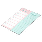 Aangepaste winkellijst voor maaltijden Roze blauw Notitieblok (Schuin)