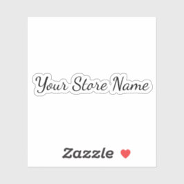 Aangepaste winkelnaam in kalligrafie sticker