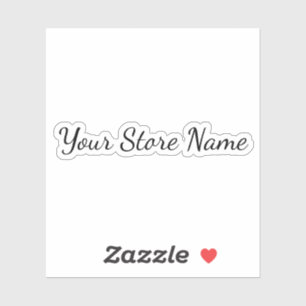 Aangepaste winkelnaam in kalligrafie sticker