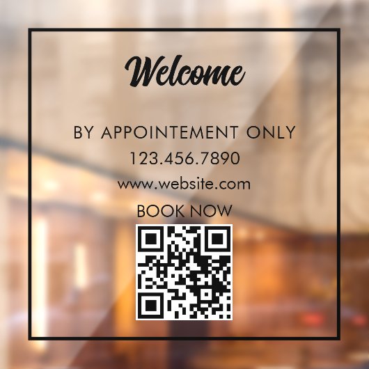 Aangepaste winkelpui QR-code Bedrijfsuren Welkom Raamsticker (Vel 2)