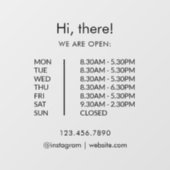 Aangepaste winkeltijden Open Gesloten Winkel Openi Raamsticker (Vel)
