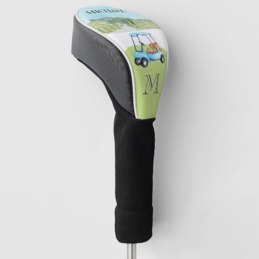 Aangepaste winkelwagen Cursus Clubs Monogram Naam Golfheadcover (Schuin)