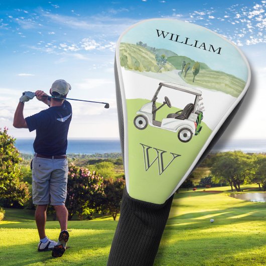 Aangepaste winkelwagen Cursus Clubs Monogram Naam Golfheadcover