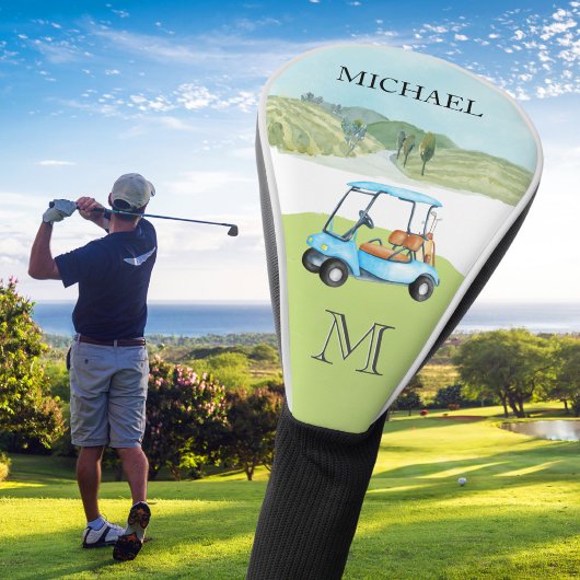 Aangepaste winkelwagen Cursus Clubs Monogram Naam Golfheadcover