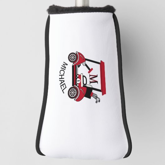 Aangepaste winkelwagentjes Monogram Naam Putter Golfheadcover (Draai 90)