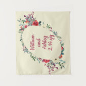 Aangepaste winter bloemenachtergrond bruiloft foto wandkleed (Voorkant)