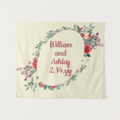 Aangepaste winter bloemenachtergrond bruiloft foto wandkleed (Voorkant (horizontaal))