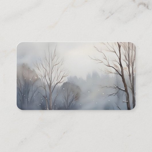 Aangepaste Winter Bos Landschap Scenery Art Visitekaartje (Achterkant)