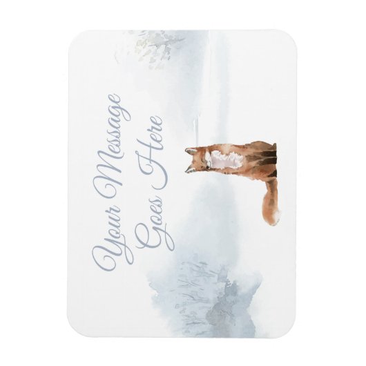 Aangepaste Winter Bos Vos Kerstvakantie Magneet (Verticaal)