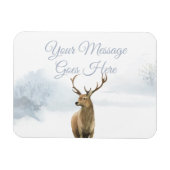 Aangepaste winter boslandschap hert Kerst vakantie Magneet (Horizontaal)