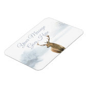 Aangepaste winter boslandschap hert Kerst vakantie Magneet (Linkerzijde)