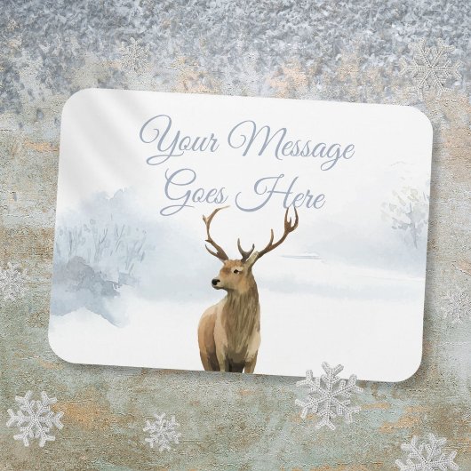 Aangepaste winter boslandschap hert Kerst vakantie Magneet