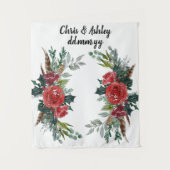 Aangepaste winter bruiloft receptie Kerst Prop Wandkleed (Voorkant)