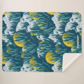 Aangepaste winter cactus, vetplanten in bloei sherpa deken (Voorkant (horizontaal))