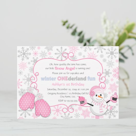 Aangepaste winter, eerste dag van geboorte kaart (Staand voorkant)